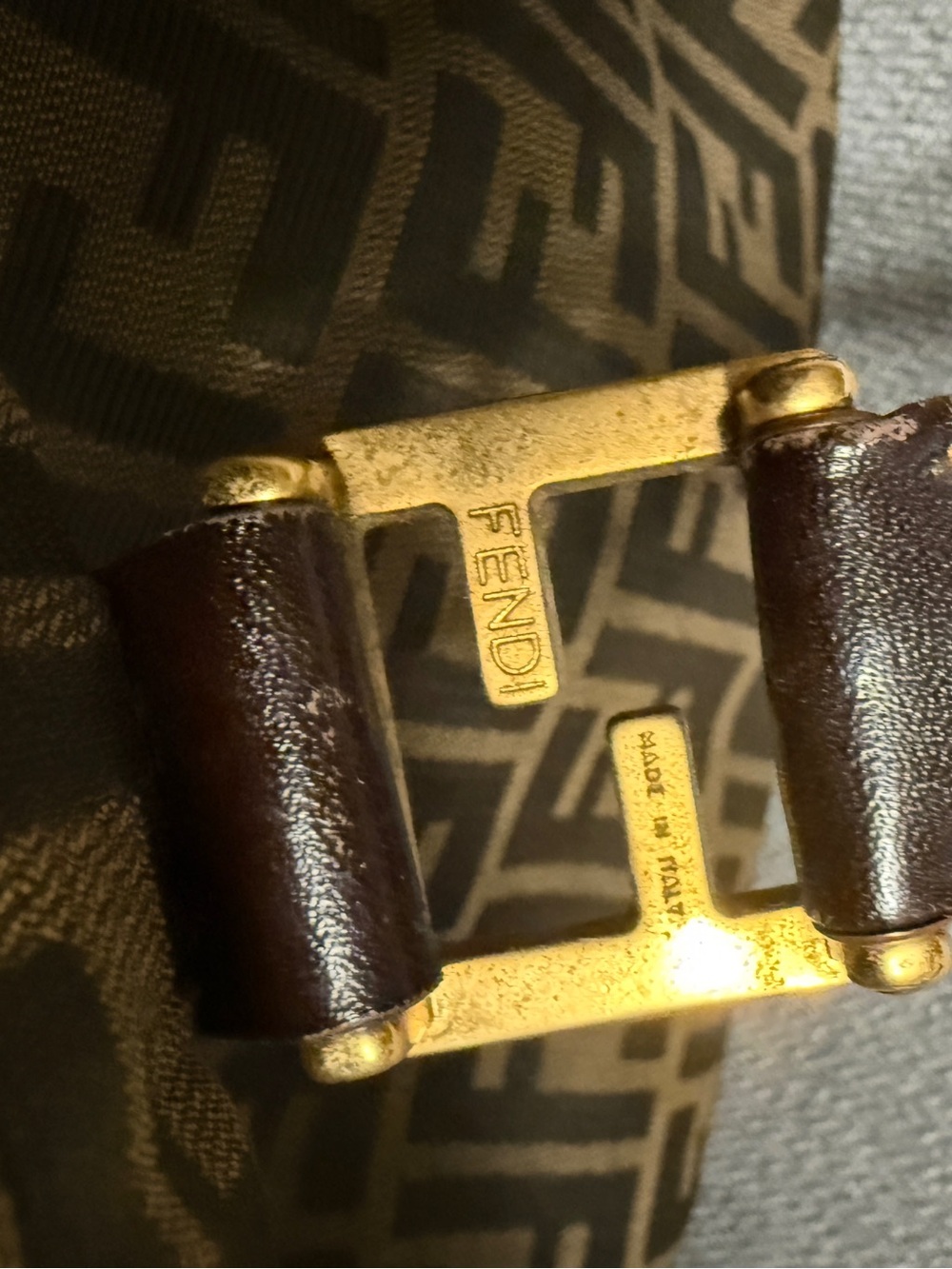 Fendi Brown Zucca Canvas Tote with Gold Hardware - Picture 9 of 15